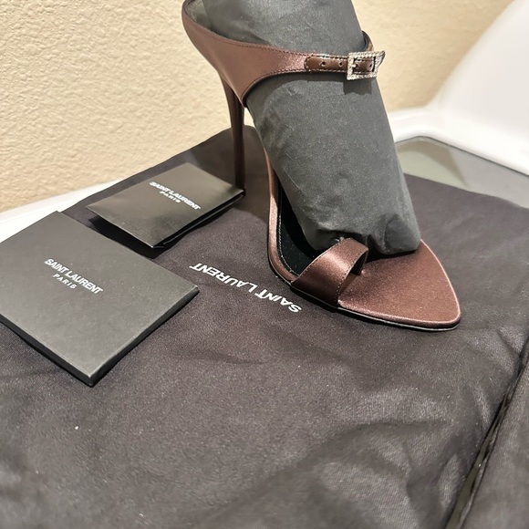 Saint Laurent DIVE MULES IN CREPE SATIN - Picture 4 of 5